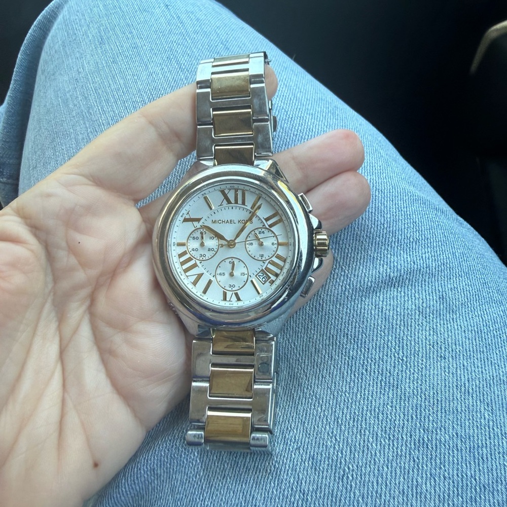 Michael Kors Two-Tone Silver & Gold Stainless Steel Chronograph Watch
